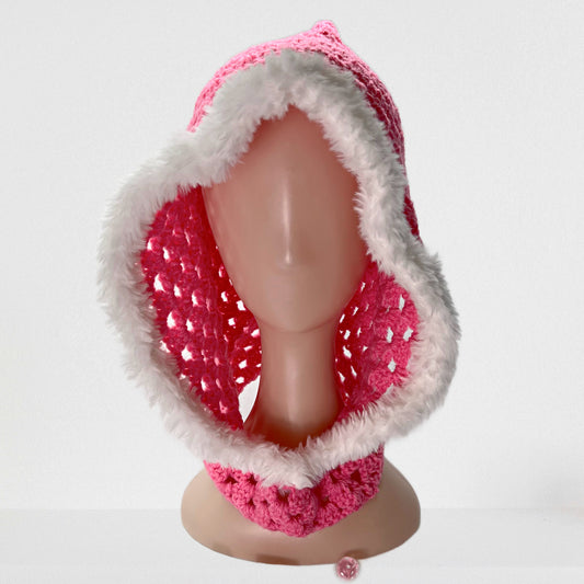 Pixie, Hand Crocheted hoodie hat