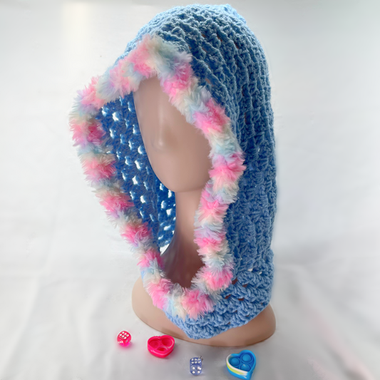 Candy Shop, Hand Crocheted hoodie hat